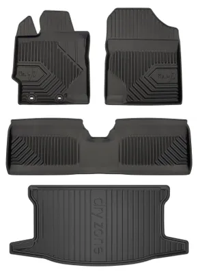 Zdjęcie produktu dla Dywaniki gumowe do Toyota Yaris III 2011-2020 (hatchback, górny poziom podłogi) – czarne, dopasowane – Wielganizator