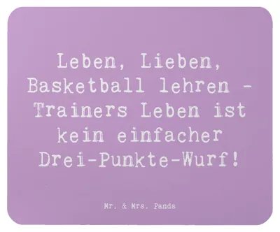 Produktbild von Mr. & Mrs. Panda Mauspad Spruch Basketballtrainer Lebensweisheit - Lavendeltraum - Geschenk, Mousepad, Berufspassion, mausteppich, Sportberuf, Mouse Pad, Berufsliebe