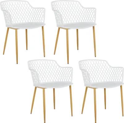 Image de Fauteuil Exterieur Malaga Blanc - Lot De 4