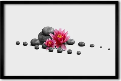 Produktbild von Bild 60x40 MDF-Rahmen Wandkunst Lotus Flower Zen Spa