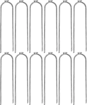 Zdjęcie produktu dla U-profilowa kotwa gruntowa 12 szt. 30 cm ocynkowany stalowy kołek namiotowy U-peg kołek kempingowy stabilny kołek odporny na sztorm kotwa gruntowa do namiotu markiza zestaw kołków metalowych