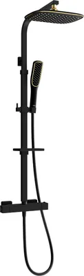 Immagine prodotto di Mexen CQ49 set doccia esterno con soffione e miscelatore termostatico, nero/oro - 772504995-75