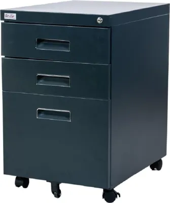 Image de Bureau Caisson à roulettes 3 tiroirs dossiers suspendus verrouillable PAUL anthracite Armoire à roulettes
