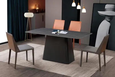 Produktbild von Moderner Esstisch Holztisch Holz Design Tische Edelstahl Tisch Esszimmer 180x90