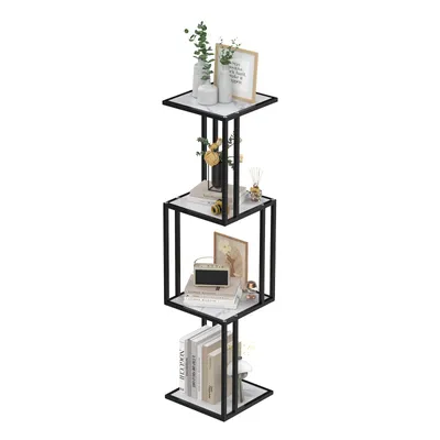 Produktbild von Eckregal mit 4 Ablagen Standregal Eckregal Holzregal Pflanzenregal Bücherregal