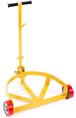Produktbild von Fassroller 250L, Transportroller Fasswagen, Rollbrett Fass-Trolley, Gelb | Ø 620 mm | bis 544 kg | Q235-Stahl