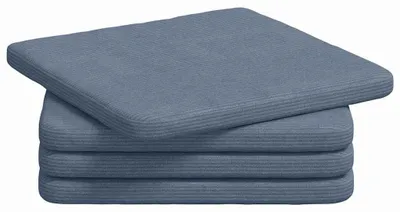 Immagine prodotto di Set di 4 cuscini per seduta in velluto blu, 40x40 cm