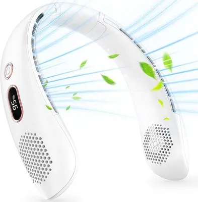 Productafbeelding van Handgemaakte, bladventilatoren, USB-aangedreven, stil, 360° ventilatie, oplaadbaar, 3 snelheden, geschikt voor kantoor, thuis, reizen en buitenshuis, wit