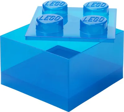 Produktbild von LEGO Aufbewahrungsstein STORAGE BRICK 4 TOP LID transluzent-blau