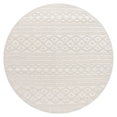 Produktbild von Outdoor Teppich Wetterfest Balkon Wohnzimmer Skandinavisches Boho Einfarbig Grösse 120 cm Rund
