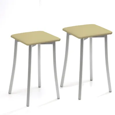 Productafbeelding van ASTIMESA Twee keukenhokkers, design, kunstleer, beige, zithoogte 45 cm (TABPIBE)