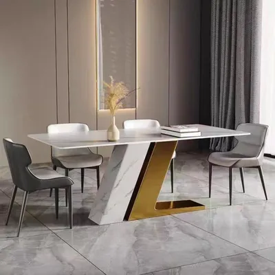 Produktbild von Tische Design Tisch Luxus Marmor Imitation Möbel Esszimmer Esstische Modern Gold