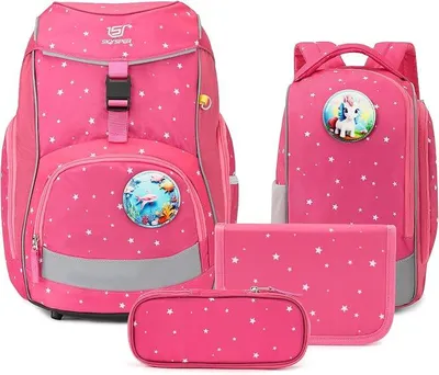 Imagen del producto de Conjunto de mochilas escolares de 5 piezas para niños y niñas, ideal para el primer curso
