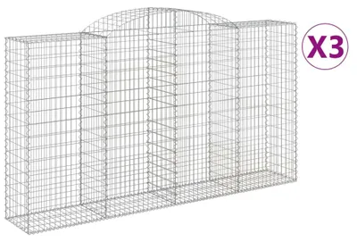 Immagine prodotto di vidaXL Gabbioni ad arco alto 3 pezzi 300x50x160/180cm Ferro zincato
