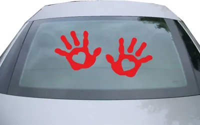 Produktbild von Indigos UG - Aufkleber Heckscheibe & Motorklappe DE6316 - rot - 600x285 mm - love hand - Auto Scheiben Fenster Heckklappe Tuning Racing JDM - Die cut