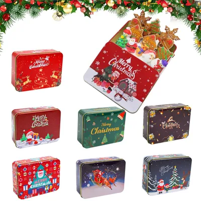 Imagen del producto de Set de 8 latas para galletas navideñas, ideales para regalos