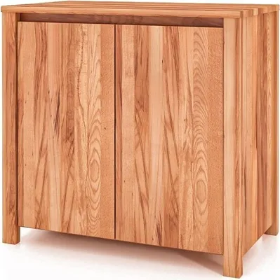 Produktbild von Kommode Tinci aus Kernbuche massiv 80x45x77 mit 2 Türen und Holzbeinen