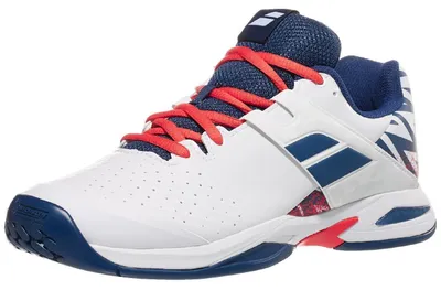 Imagen del producto de Zapatillas de tenis Babolat Propulse All Court Junior, color blanco y azul, talla 5,5