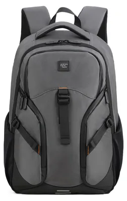 Produktbild von Aoking Unisex Rucksack mit Reißverschluss und multifunktionalen Fächern, Grau/Schwarz