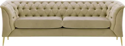Image de Canapé 2,5 places Chesterfield Modern-Velluto 3-Métal doré