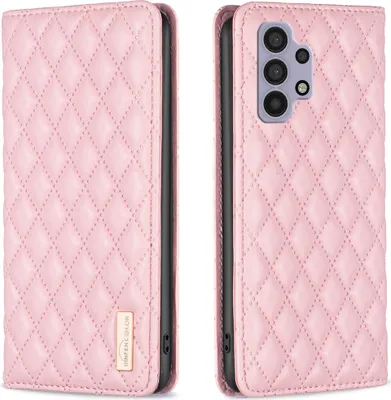 Image de Galaxy A32 5G Case, Elegant Flip Leather Case with Card Slots and Stand for Samsung Galaxy A32 5G Pink
