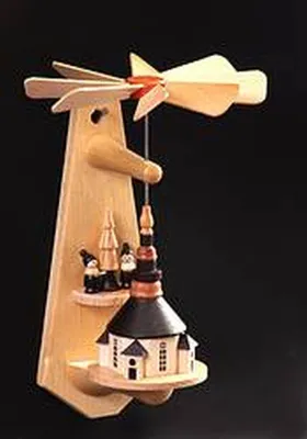 Produktbild von Miniatur Pyramide Seiffener Kirche 17cm HxBxT 17x11x11cm NEU