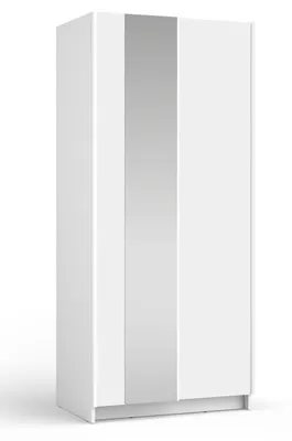 Produktbild von Schwebetürenschrank Sofia Kleiderschrank 2-türig Spiegel Ausführung wählbar,weiß,80cm