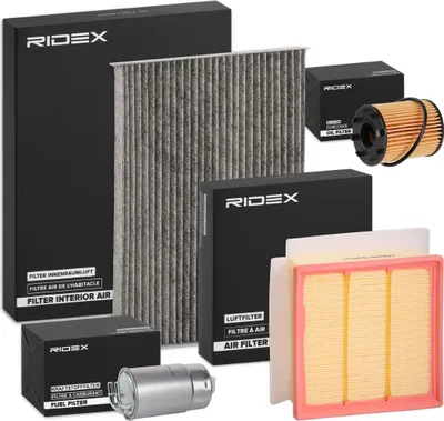 Produktbild von RIDEX Filterset Inspektionspaket Filtersatz für OPEL Corsa D Schrägheck (S07) Corsa D Kastenwagen (S07) für VAUXHALL Corsa Mk III (D) Schrägheck (S07)