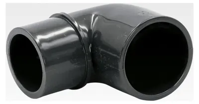 Produktbild von 2X PVC Fittings 90° Winkel reduziert mit 63mm x 50/63mm | Klebemuffe x Klebemuffe/Klebestutzen | Winkelverbinder aus grauem PVC-U | PN16 für PVC Rohr, Poolfitting, Poolverrohrung, Druckleitung