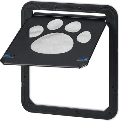 Productafbeelding van Famanu hondenluik voor middelgrote en grote honden - hoogte x breedte ongeveer 42 x 37 cm - met magnetische sluiting - zwart