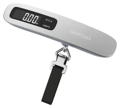 Immagine prodotto di Bilancia digitale per bagagli, portata 50 kg, precisione 50 g, display LCD retroilluminato, design compatto