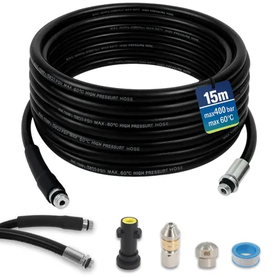 Productafbeelding van Buisreinigingsset 15 m voor K2, K3, K4, K5, K6, K7, 400 bar, 60 °C