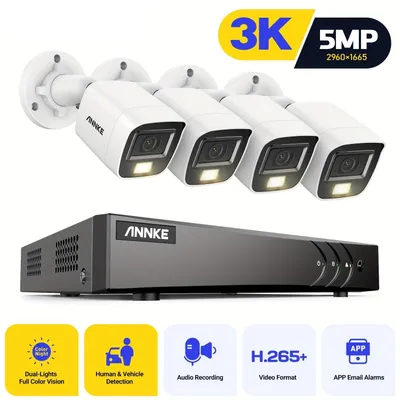 Zdjęcie produktu dla Zestaw kamer monitoringu 4K - Kamery monitoringu - Kamery nadzoru - Kamery CCTV - System monitoringu