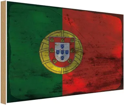 Produktbild von vianmo Holzschild 30x40 cm Portugal Flagge Fahne Wappen