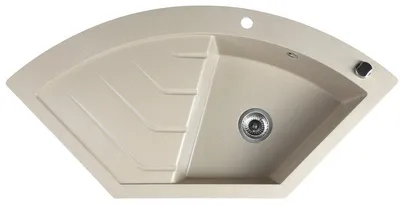 Produktbild von Sapho Eckspüle mit Abtropffläche 114x57,5cm, beige