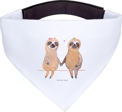 Produktbild von Mr. & Mrs. Panda Halstuch Für Hunde Faultier Pärchen - Weiß - Geschenk, Liebe, Tuch, Hunde-Halstuch, Verliebt, Hundehalstuch, Hund, Beziehung