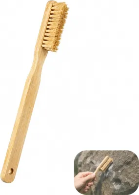 Imagen del producto de Cepillo para escalada de bambú con cerdas de cerda, 1 unidad, con mango ergonómico, ideal para limpiar agarres de escalada