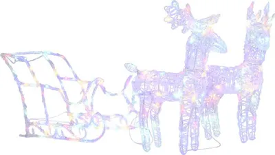 Produktbild von vidaXL Rentiere & Schlitten Weihnachtsdekoration 160 LEDs 130 cm Acryl