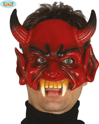 Produktbild von gruselige Dämon Halbmaske Dämonmaske für Erwachsene