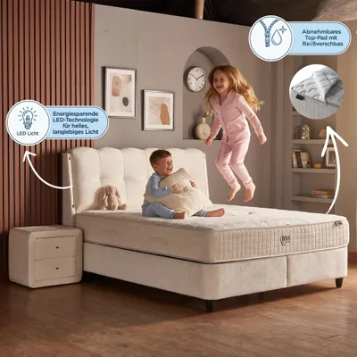 Produktbild von Naturalbett Bett Boxspringbett mit Matratze 140x200