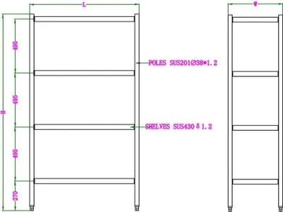 Produktbild von Combisteel Regalsystem mit 4 Böden aus verchromten Stahl 1500x500x1800mm