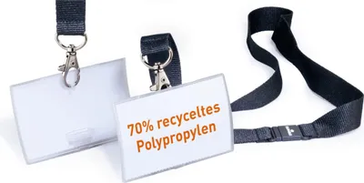 Zdjęcie produktu dla DURABLE Identyfikator CLICK FOLD rPP 54x90 mm na ta?mie tekstylnej 20, Przezroczysty, 821719, 10 szt.