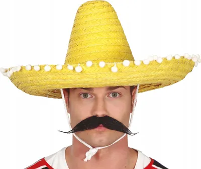 Productafbeelding van Enorme strooien sombrero voor volwassenen, geel, ongeveer 51 cm