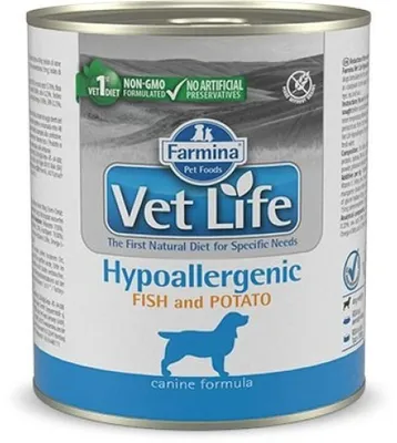 Produktbild von Farmina Pet Food Vet Life Hypoallergenic, Adult, jede Rasse, Fisch, Kartoffel, 300 g
