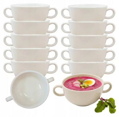 Produktbild von Suppenschale mit Griffen 250 ml Set 12-teilig weiß