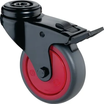 Produktbild von Lenkrolle mit Totalfeststeller Rad- 75 mm Tragfhigkeit 75 kg mit Totalfeststeller Gummi grau
