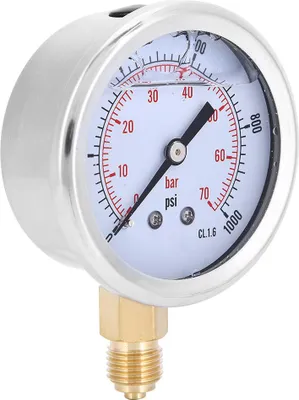 Imagen del producto de Manómetro, 70 bar. Manómetro radial profesional, para la industria química, metalurgia, minería y electricidad. Preciso. "Manómetro"