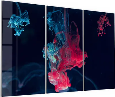 Produktbild von DEQORI Glasbild Echtglas 3x50x100 cm 'Tintentropfen im Wasser' Wandbilder XXL groß