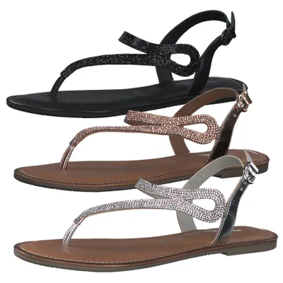 Produktbild von Tamaris Damen Riemchensandalen Sandaletten Zehentrenner 1-28131-28, Größe:40 EU, Farbe:Schwarz