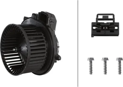 Obrázok produktu pre Ventilátor interiéru 12 V 318 W 2-pólový HELLA IAM-Expertise vhodný pre BMW radu 1 a ďalšie modely